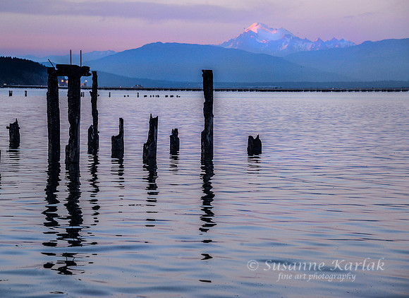 Dusk over Fidalgo Bay and Mt. Baker